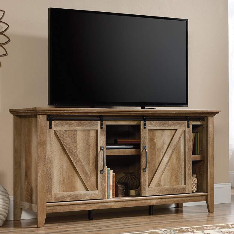 Image 1 Sauder Dakota Pass 66" Wide Craftsman Oak 2-Door TV Stand