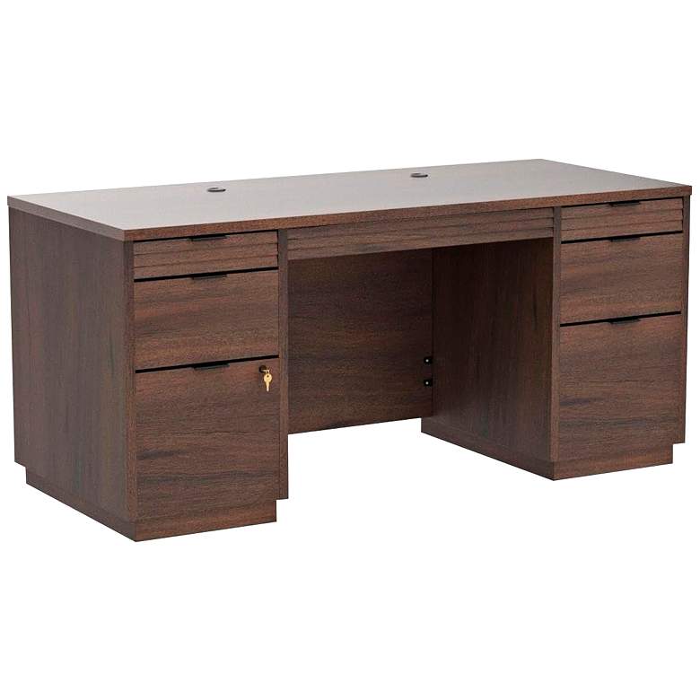 Image 2 Sauder Englewood 65 1/4" Wide Spiced Mahogany Executive Desk