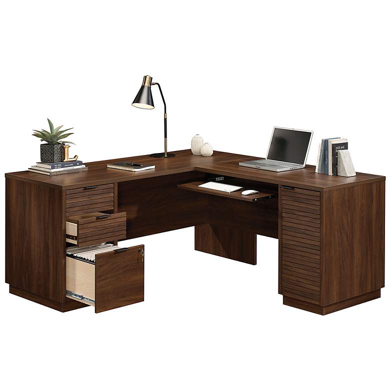 Image 5 Sauder Englewood 65 1/4" Wide Spiced Mahogany L-Shaped Desk more views