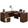 5_Sauder Englewood 65 1/4" Wide Spiced Mahogany L-Shaped Desk more views