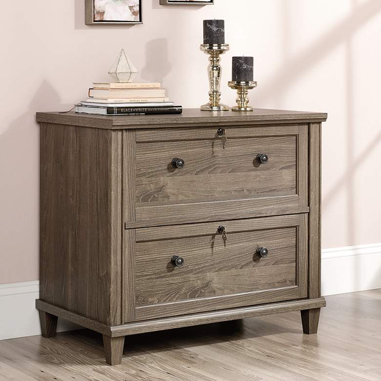 Image 1 Sauder Hammond 33"W Emery Oak 2-Drawer Lateral File Cabinet