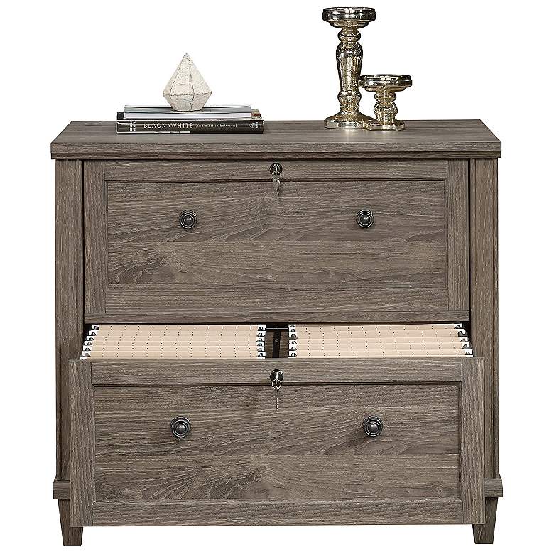 Image 5 Sauder Hammond 33"W Emery Oak 2-Drawer Lateral File Cabinet more views