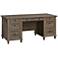 Sauder Hammond 67 1/2"W Emery Oak 7-Drawer Executive Desk
