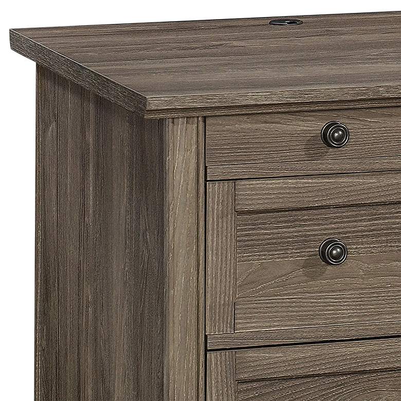 Image 3 Sauder Hammond 67 1/2"W Emery Oak 7-Drawer Executive Desk more views
