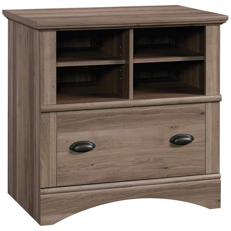 Image 2 Sauder Harbor View 32" Wide Salt Oak Lateral File Cabinet