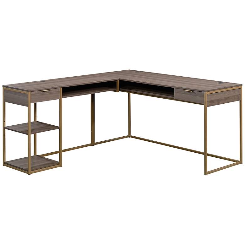 Image 2 Sauder International Lux 66 1/4"W Diamond Ash L-Shaped Desk