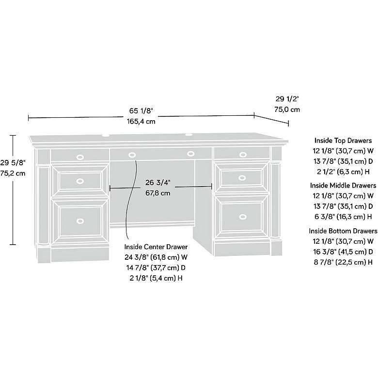 Image 5 Sauder Palladia 65 1/4" Wide Select Cherry Executive Desk more views