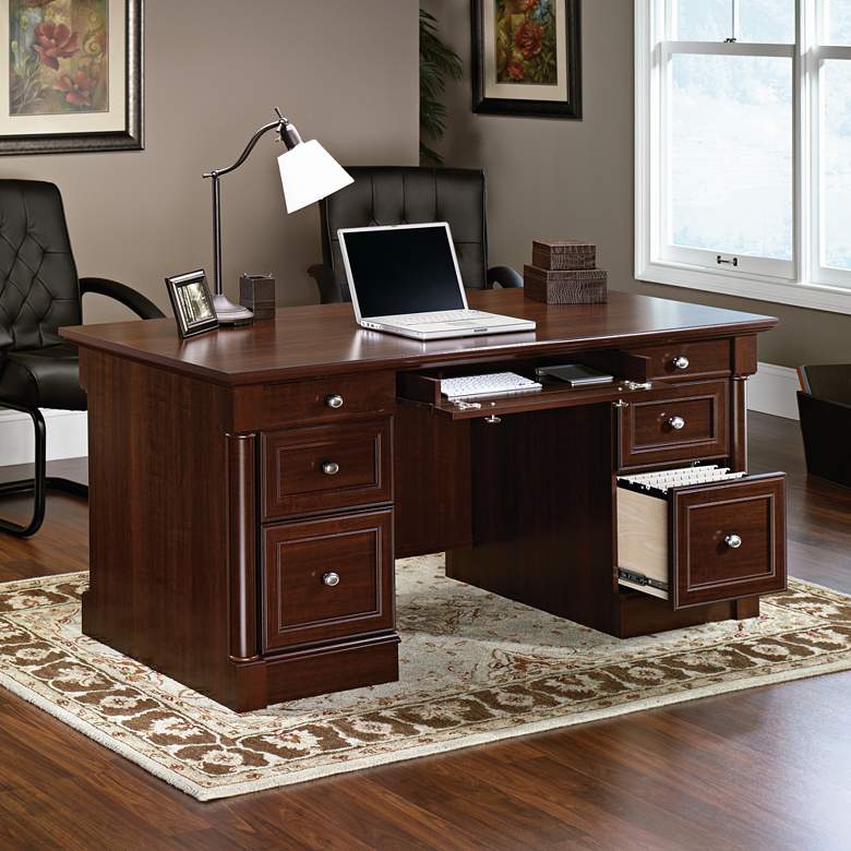 Image 7 Sauder Palladia 65 1/4" Wide Select Cherry Executive Desk more views