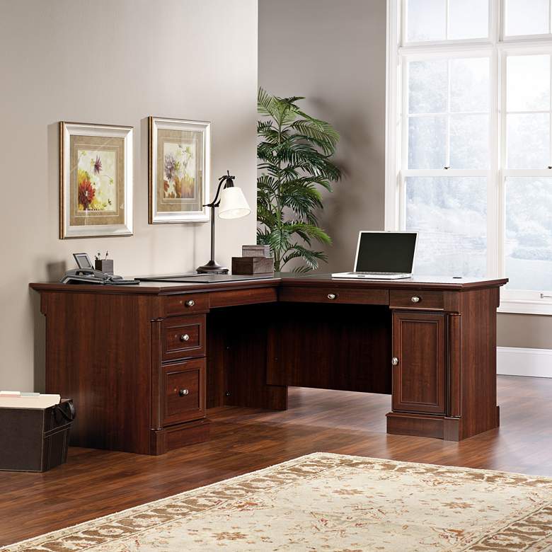 Image 1 Sauder Palladia 65 1/4" Wide Select Cherry L-Shaped Desk