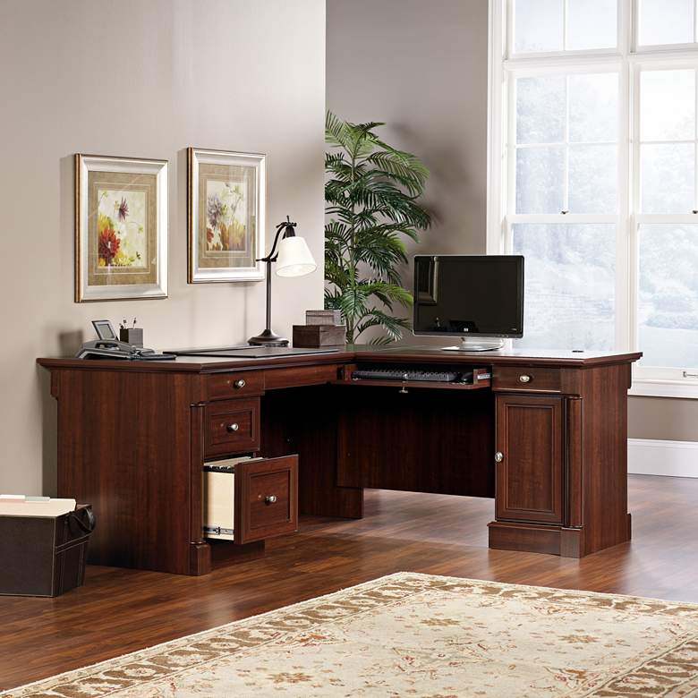 Image 6 Sauder Palladia 65 1/4" Wide Select Cherry L-Shaped Desk more views