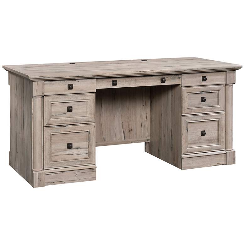 Image 2 Sauder Palladia 65 1/4"W Split Oak 7-Drawer Executive Desk