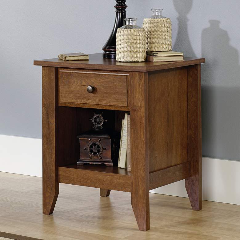 Image 1 Sauder Shoal Creek 21" Wide Oiled Oak 1-Drawer Night Stand