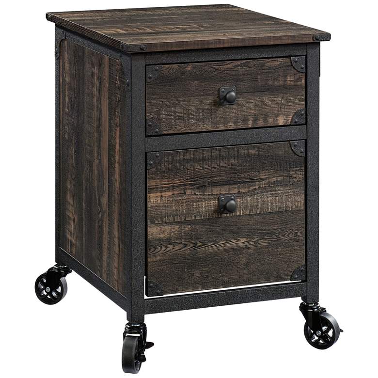Image 2 Sauder Steel River 21"W Carbon Oak Casters File Cabinet
