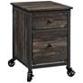 2_Sauder Steel River 21"W Carbon Oak Casters File Cabinet