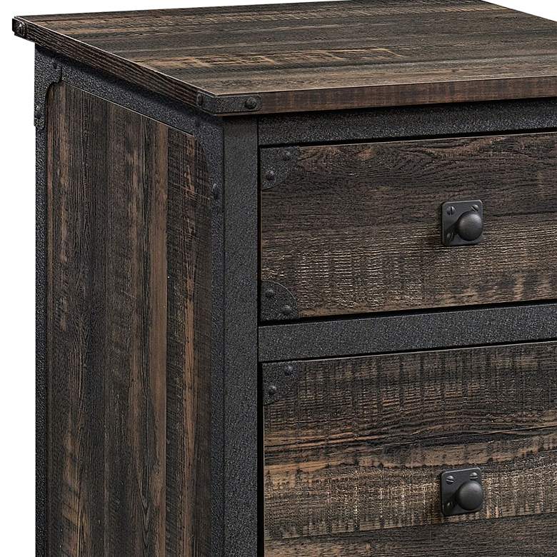 Image 3 Sauder Steel River 21"W Carbon Oak Casters File Cabinet more views