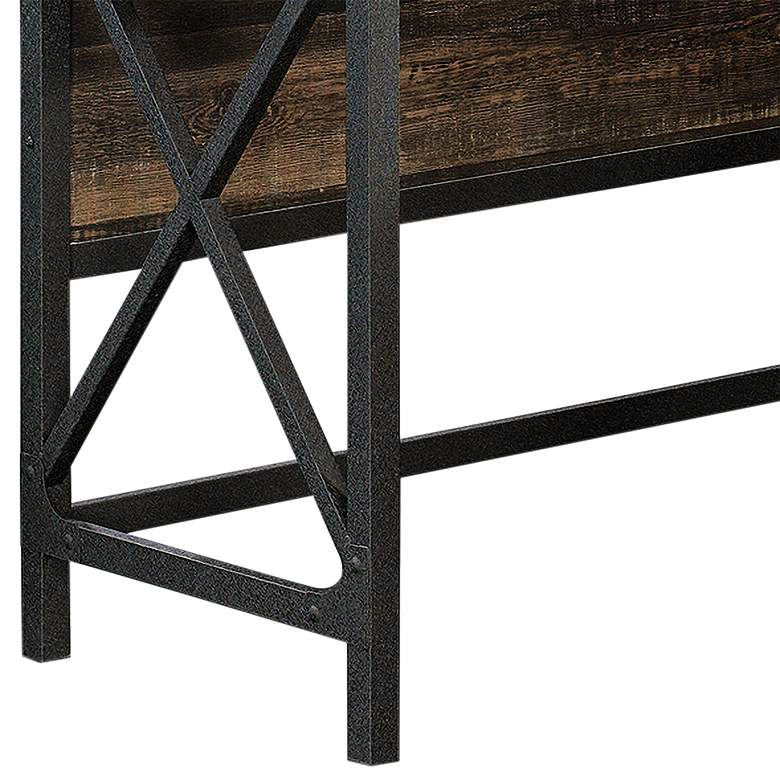 Image 4 Sauder Steel River 60"W Carbon Oak 2-Drawer L-Shaped Desk more views