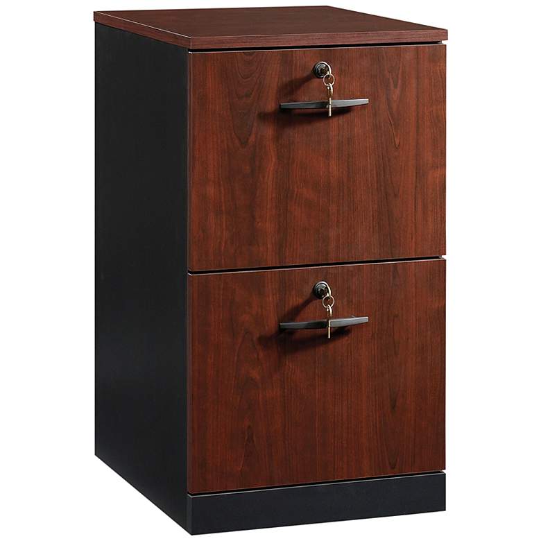 Image 1 Sauder Via 15 1/2"W Cherry and Black 2-Drawer File Cabinet