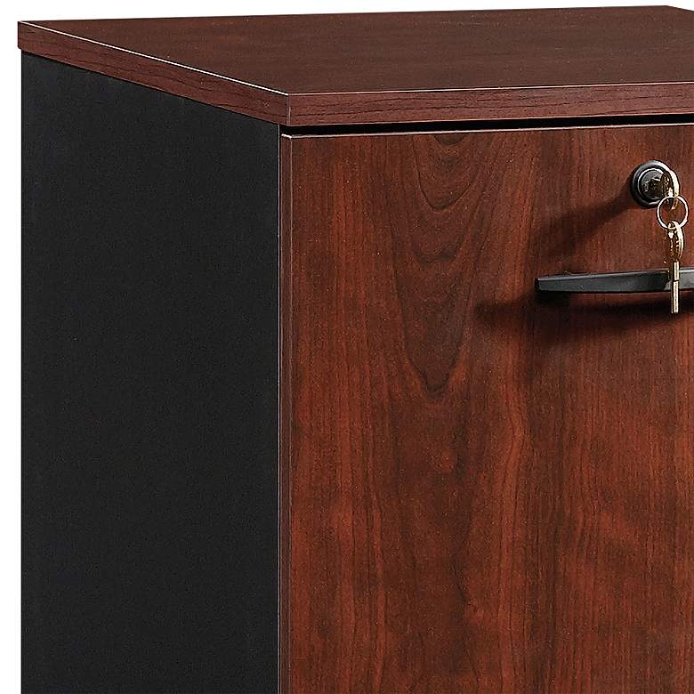 Image 2 Sauder Via 15 1/2"W Cherry and Black 2-Drawer File Cabinet more views