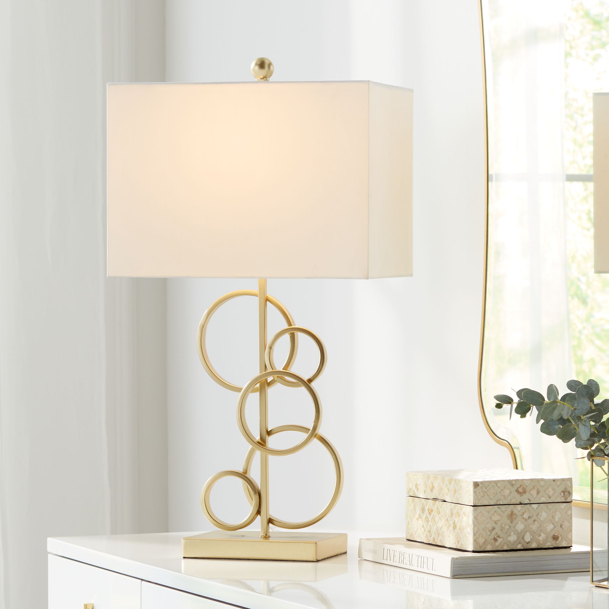 gold ring table lamp