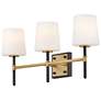 5_Saunders 23" Wide Black and Brass 3-Light Bath Light more views