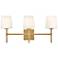 Saunders 23" Wide Lacquered Brass 3-Light Vanity Bath Light