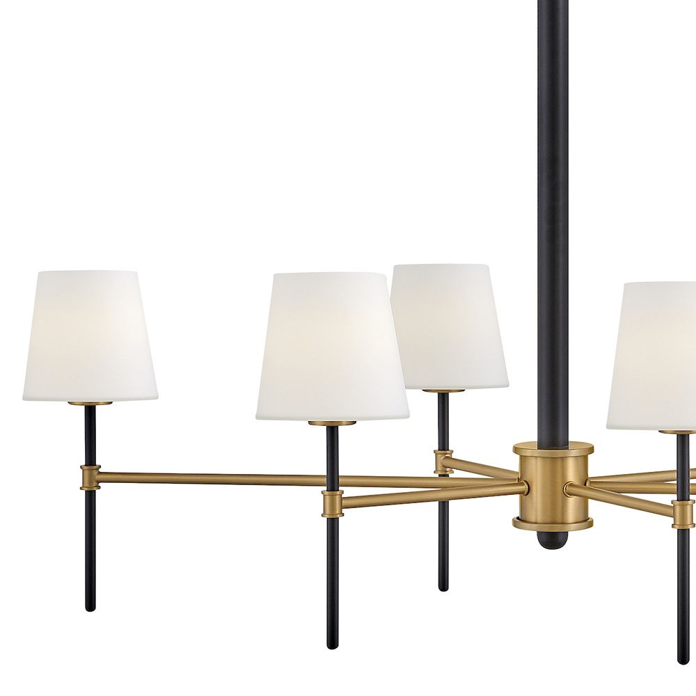 Image 4 Saunders 45" Wide Black and Brass 6-Light Linear Chandelier more views