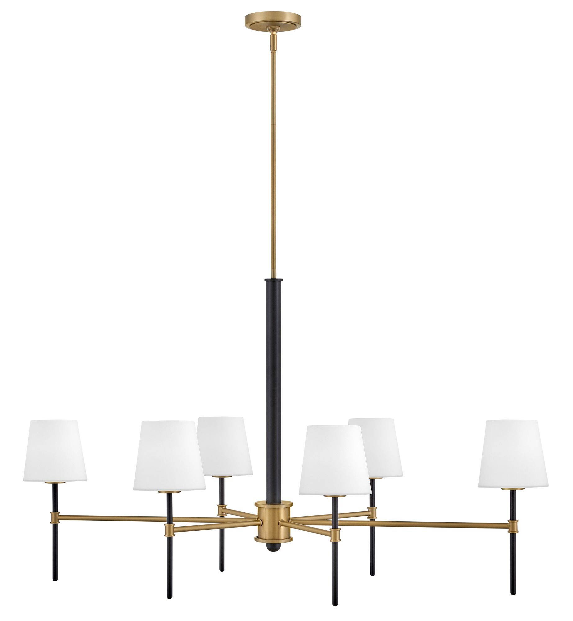 Image 6 Saunders 45" Wide Black and Brass 6-Light Linear Chandelier more views
