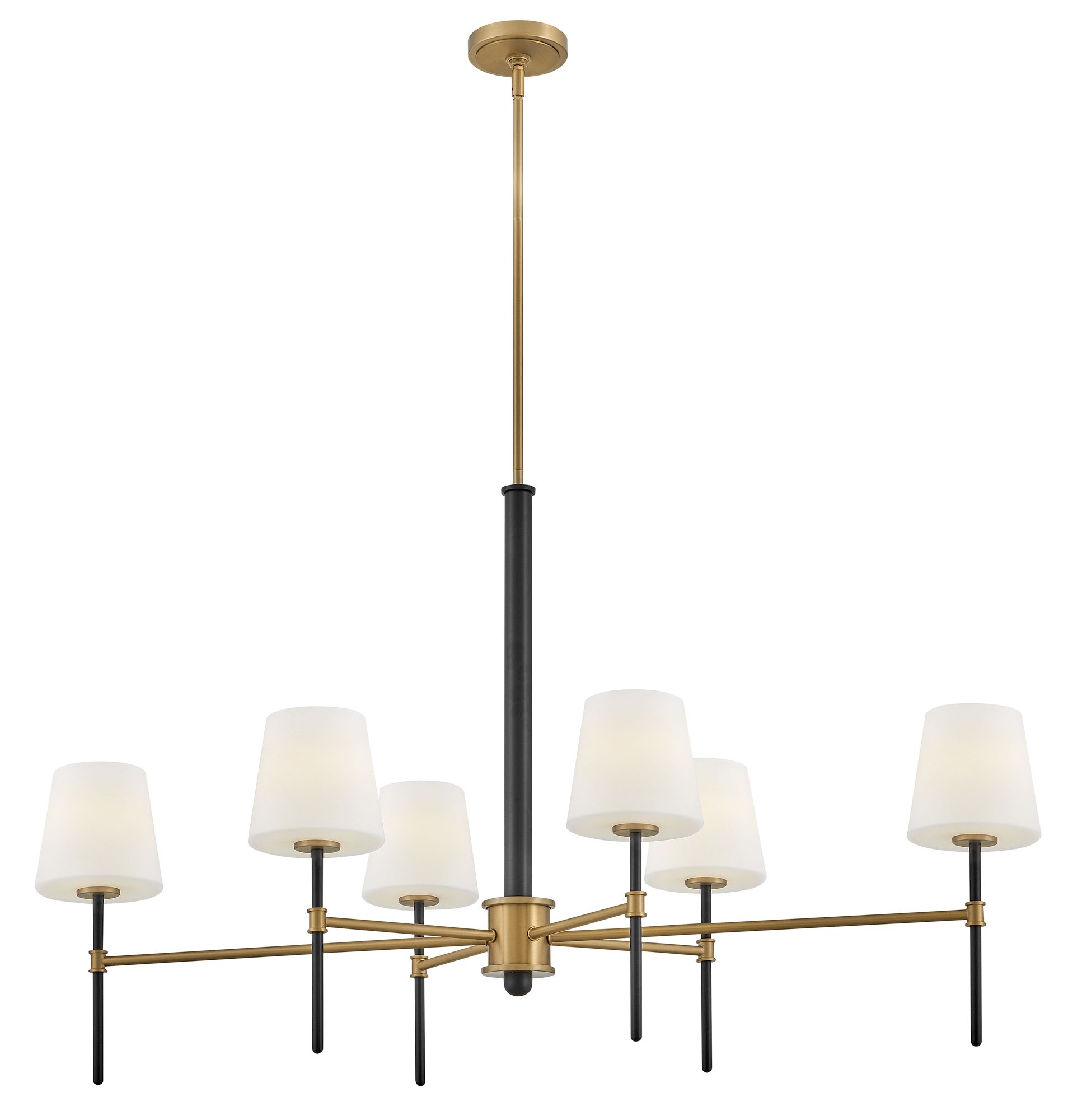 Image 7 Saunders 45" Wide Black and Brass 6-Light Linear Chandelier more views