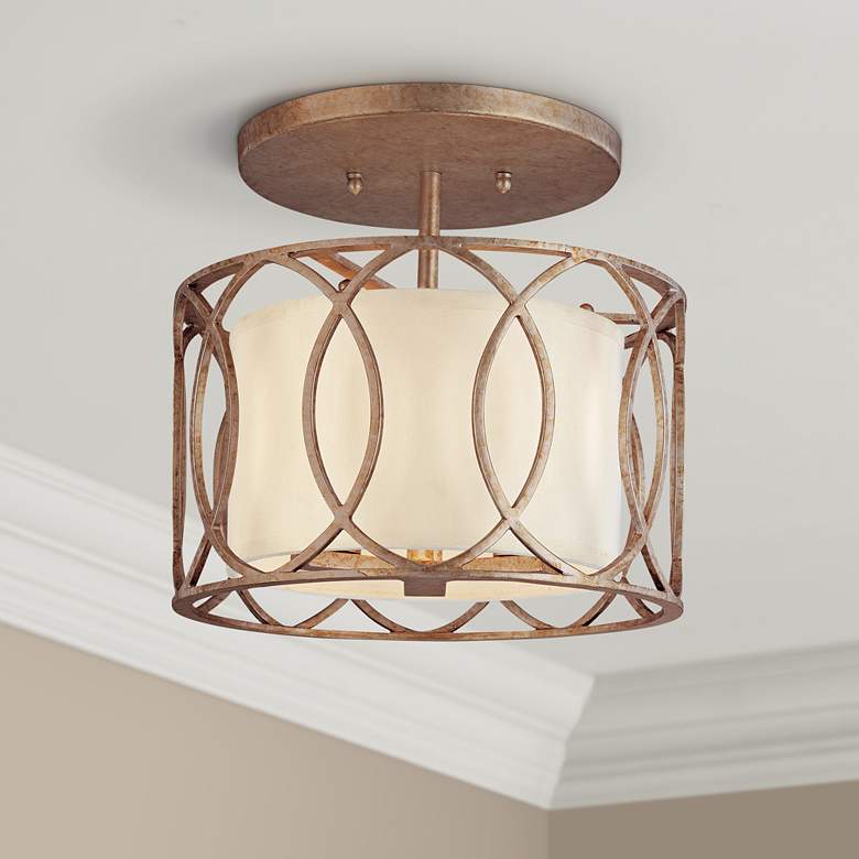 Image 1 Sausalito 12 1/4 inch Wide Semi-Flushmount Ceiling Light