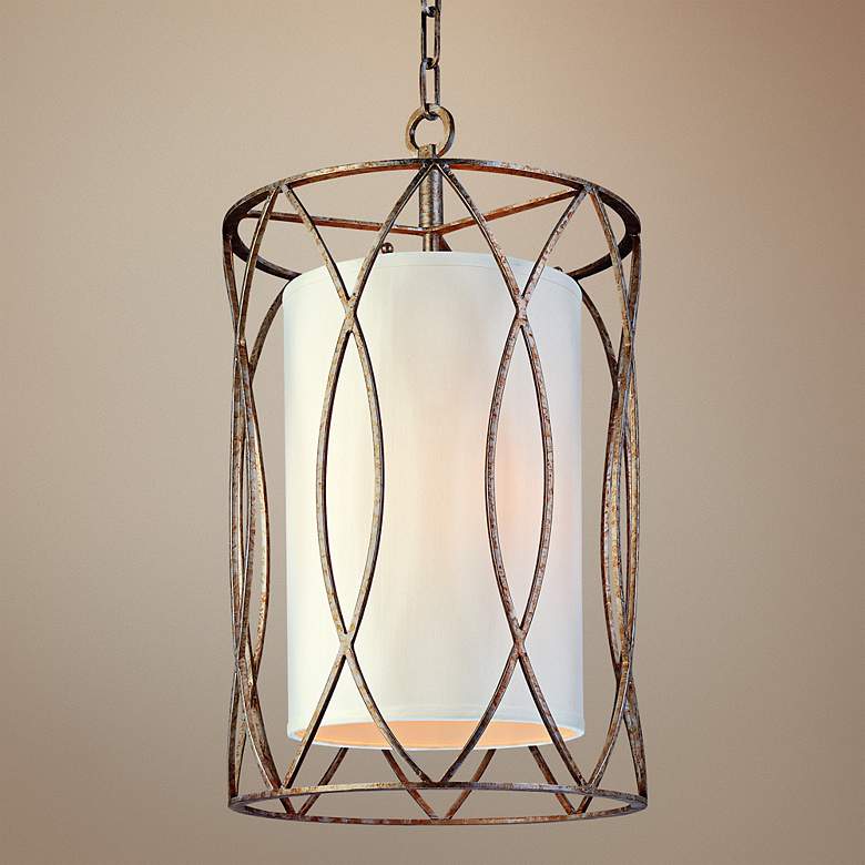 Image 1 Sausalito 22 inch High 3-Light Silver Gold Pendant Light