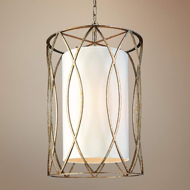 Image 1 Sausalito 28 1/4" High 4-Light Silver Gold Pendant Light