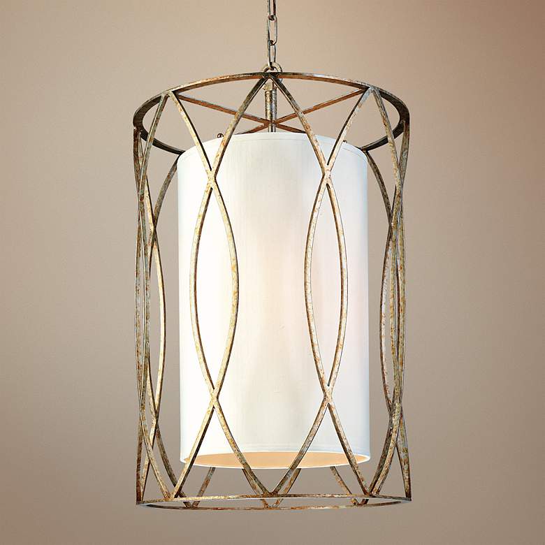 Image 1 Sausalito 28 1/4 inch High 4-Light Silver Gold Pendant Light