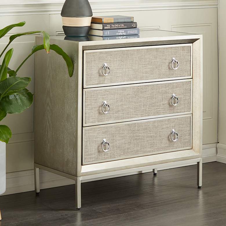 Image 1 Sausalito 32" Wide Champagne Beige 3-Drawer Storage Chest