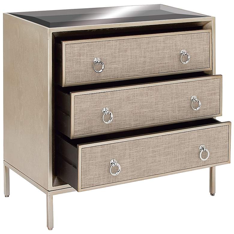 Image 5 Sausalito 32 inch Wide Champagne Beige 3-Drawer Storage Chest more views