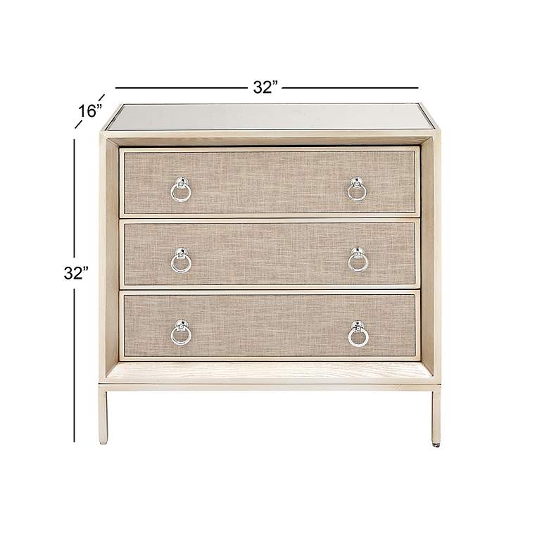Image 6 Sausalito 32" Wide Champagne Beige 3-Drawer Storage Chest more views