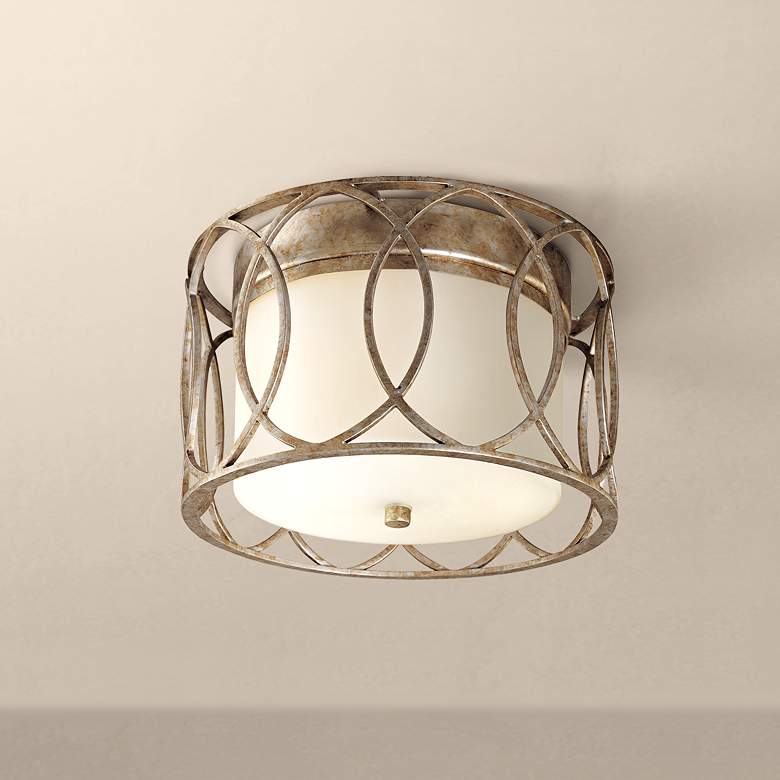 Image 1 Sausalito Collection 12 1/4 inch Wide Silver-Gold Ceiling Light