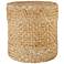 Sauton Natural Beige and White Tall Cylinder Pouf Ottoman