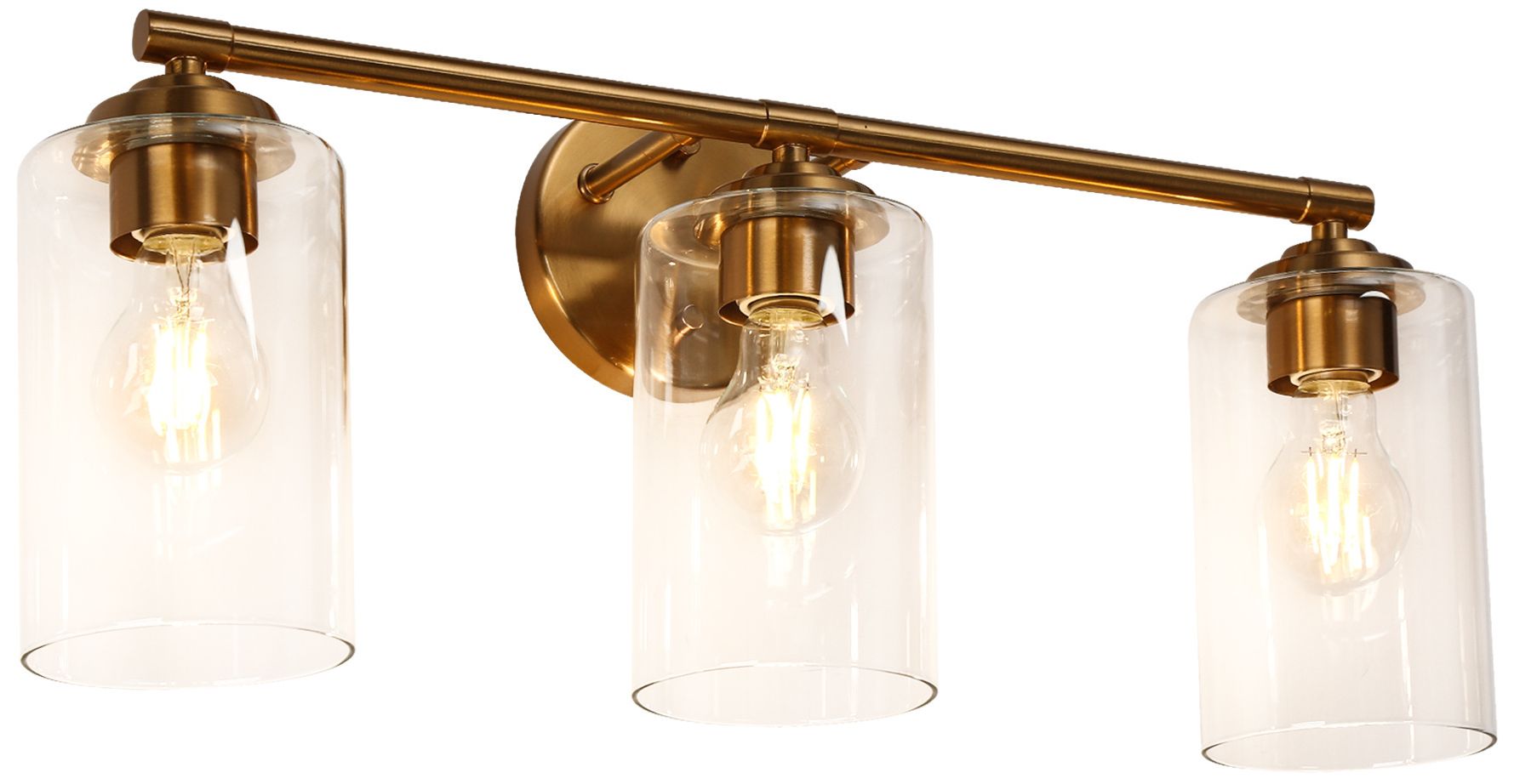 Image 2 Sauvignon 3-Light Gold Glass Bath Lights - Made to Order