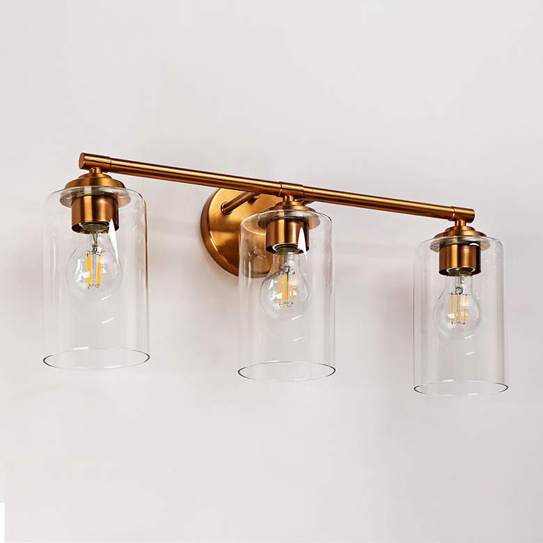 Image 1 Sauvignon 3-Light Gold Glass Bath Lights