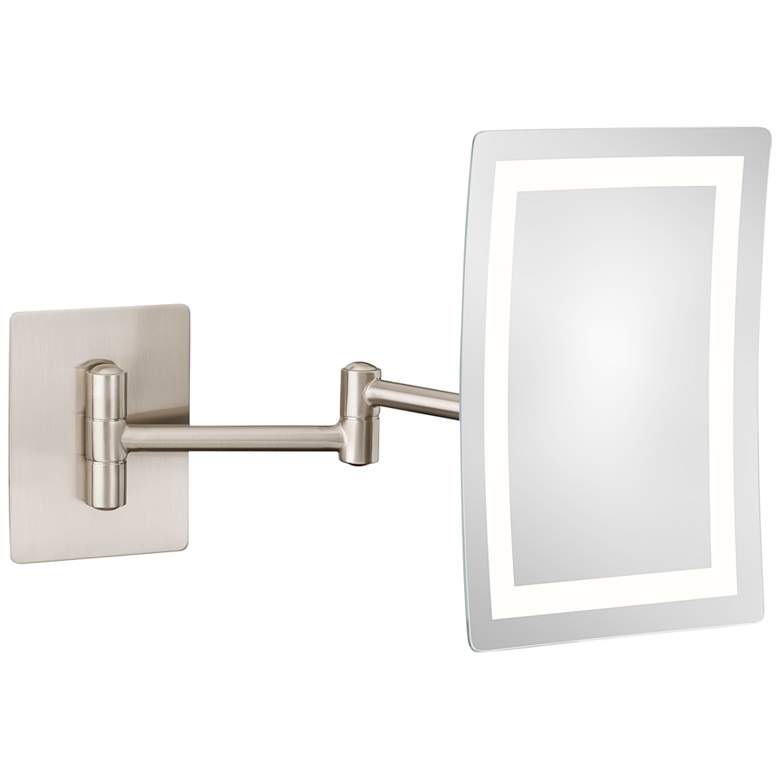 Image 1 Sava Brushed Nickel Magnified LED Lighted Makeup Wall Mirror