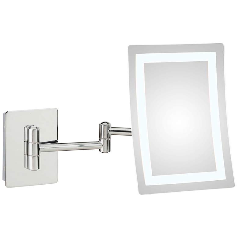 Image 1 Sava Chrome Magnified LED Lighted Makeup Wall Mirror
