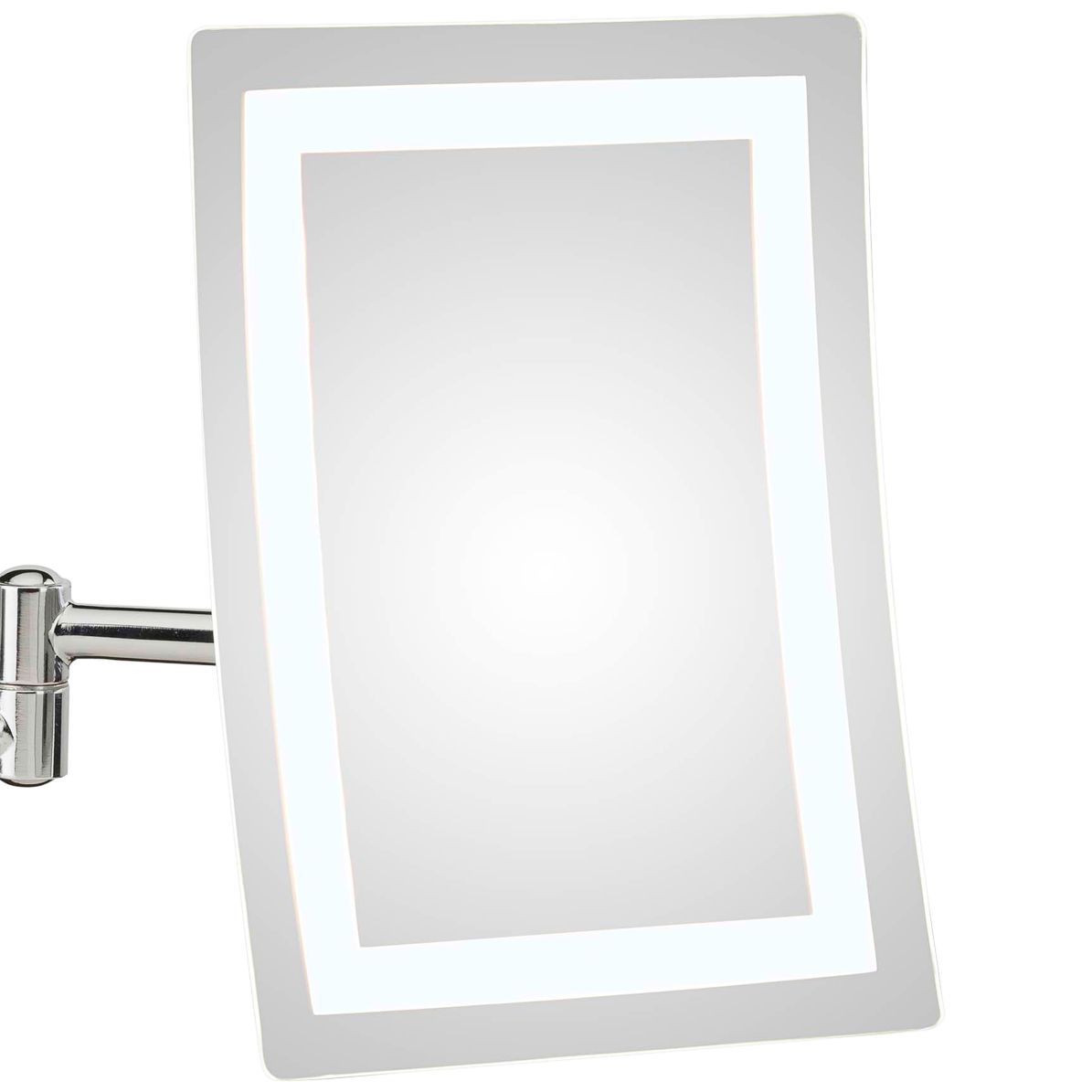 Image 2 Sava Chrome Magnified LED Lighted Makeup Wall Mirror more views