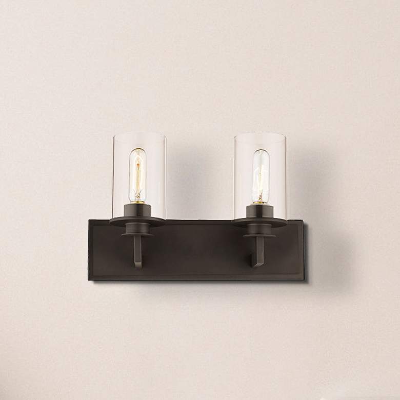 Image 2 Savannah 10 1/4" High Bronze 2-Light Wall Sconce
