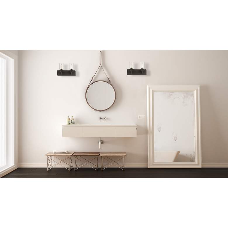 Image 4 Savannah 10 1/4" High Bronze 2-Light Wall Sconce more views