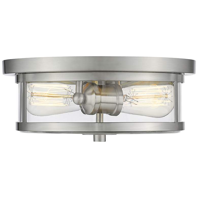 Image 2 Savannah 11" Wide Brushed Nickel 2-Light Ceiling Light