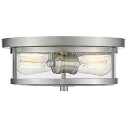 Savannah 11" Wide Brushed Nickel 2-Light Ceiling Light