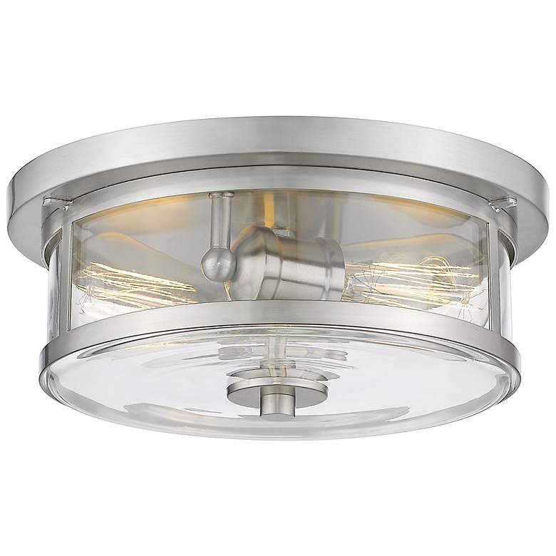 Image 4 Savannah 11" Wide Brushed Nickel 2-Light Ceiling Light more views