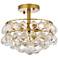 Savannah 12" Wide Brass and Clear Crystal Ceiling Light