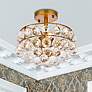 2_Savannah 12" Wide Brass and Clear Crystal Ceiling Light
