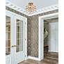 4_Savannah 12" Wide Brass and Clear Crystal Ceiling Light more views